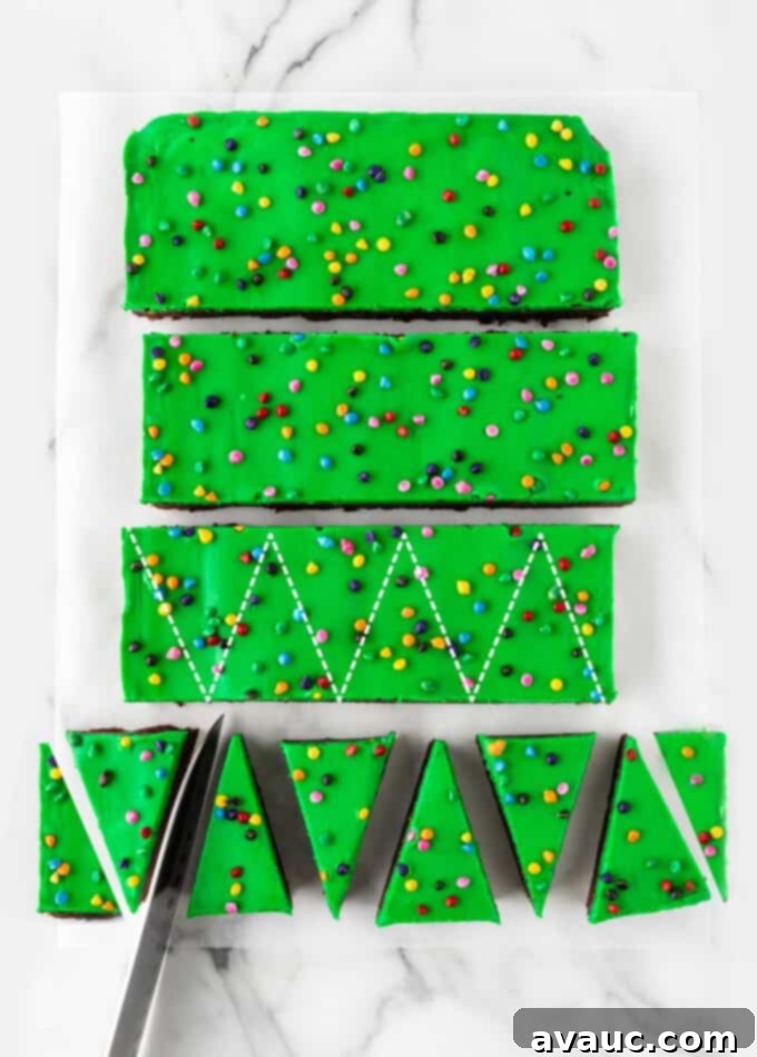 Celestial Christmas Brownie Trees 11 how to cut christmas tree brownies