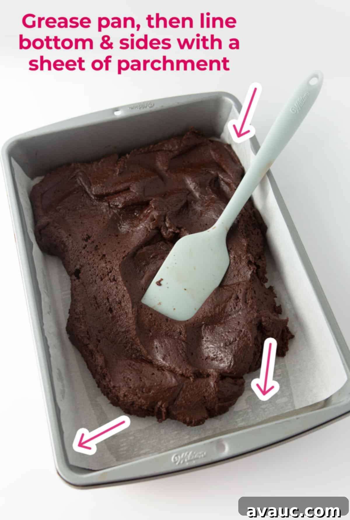 Parchment paper sling for easy brownie removal and clean cuts.