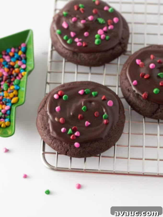 Fudgy Cosmic Brownie Cookies 12 christmas cosmic brownie cookies with pink, red, green sprinkles