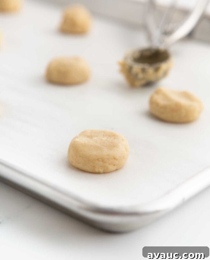 Bite-Sized Sugar Cookies 6 mini sugar cookies on tray
