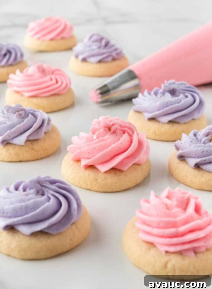 Bite-Sized Sugar Cookies 8 mini pink and purple sugar cookies