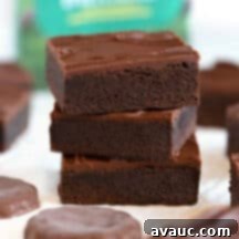 Decadent Thin Mint Cookie Bars 15 stack of chocolate thin mint square bars