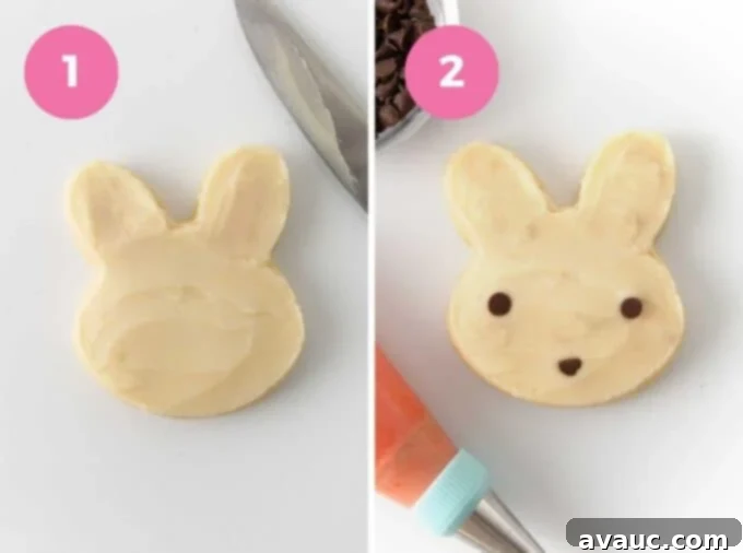 how to decorate easter bunny cookies