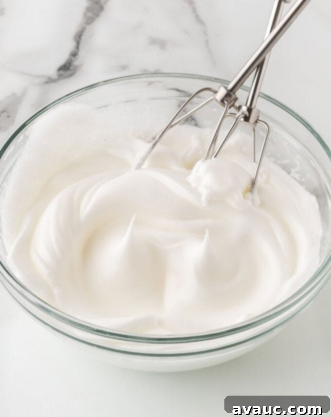 beating egg whites to stiff peaks for crispy waffles