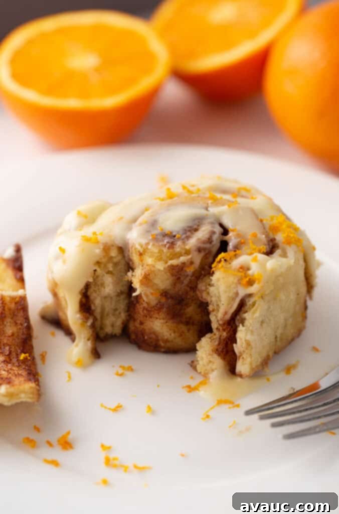 One-Hour Citrus Cinnamon Buns 2 Gooey orange cinnamon rolls with cream cheese frosting