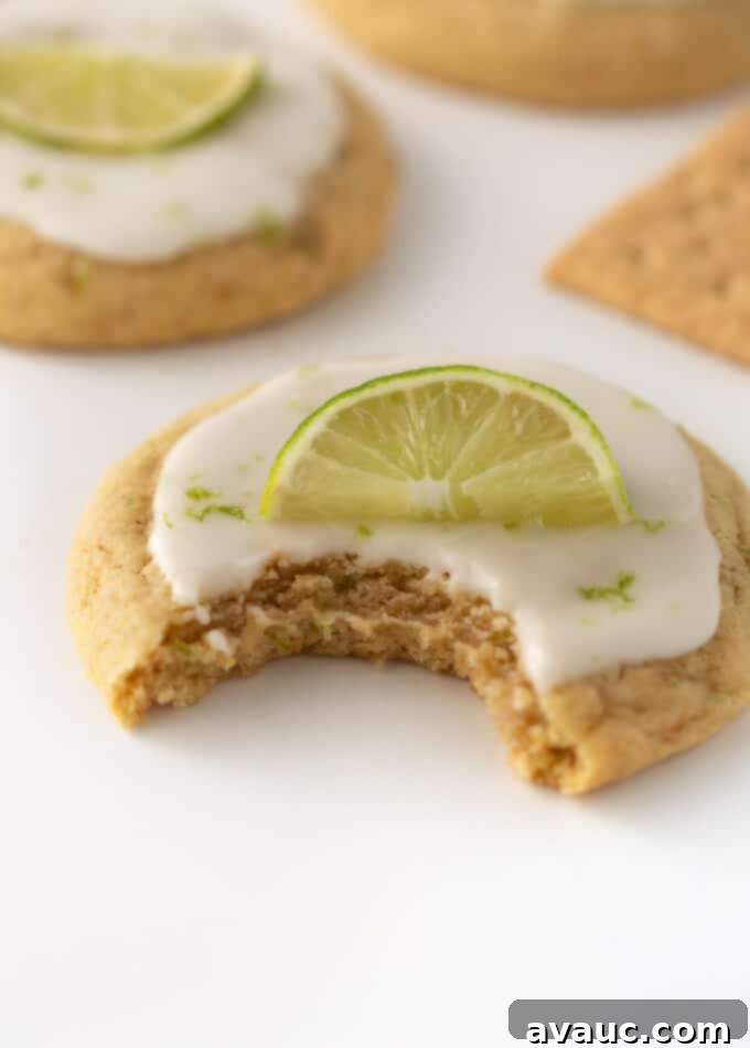 chewy key lime cookies with bite