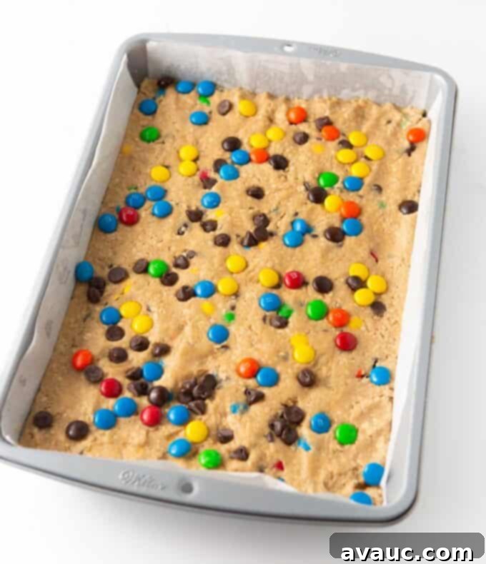 Kitchen Sink Cookie Bars 6 9x13 pan of unbaked monster cookie bars