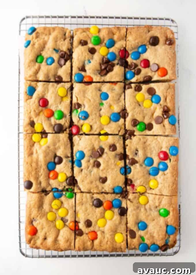 Kitchen Sink Cookie Bars 8 monster cookie bars cut into 12 squares