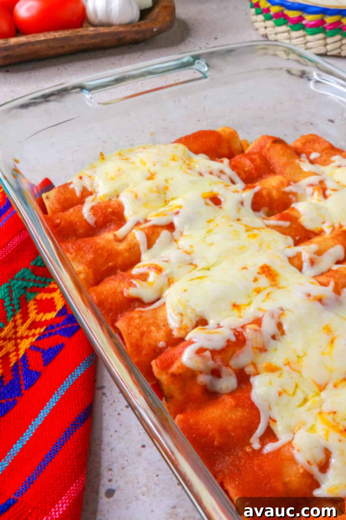 Entomatadas de Carne Molida in a baking dish