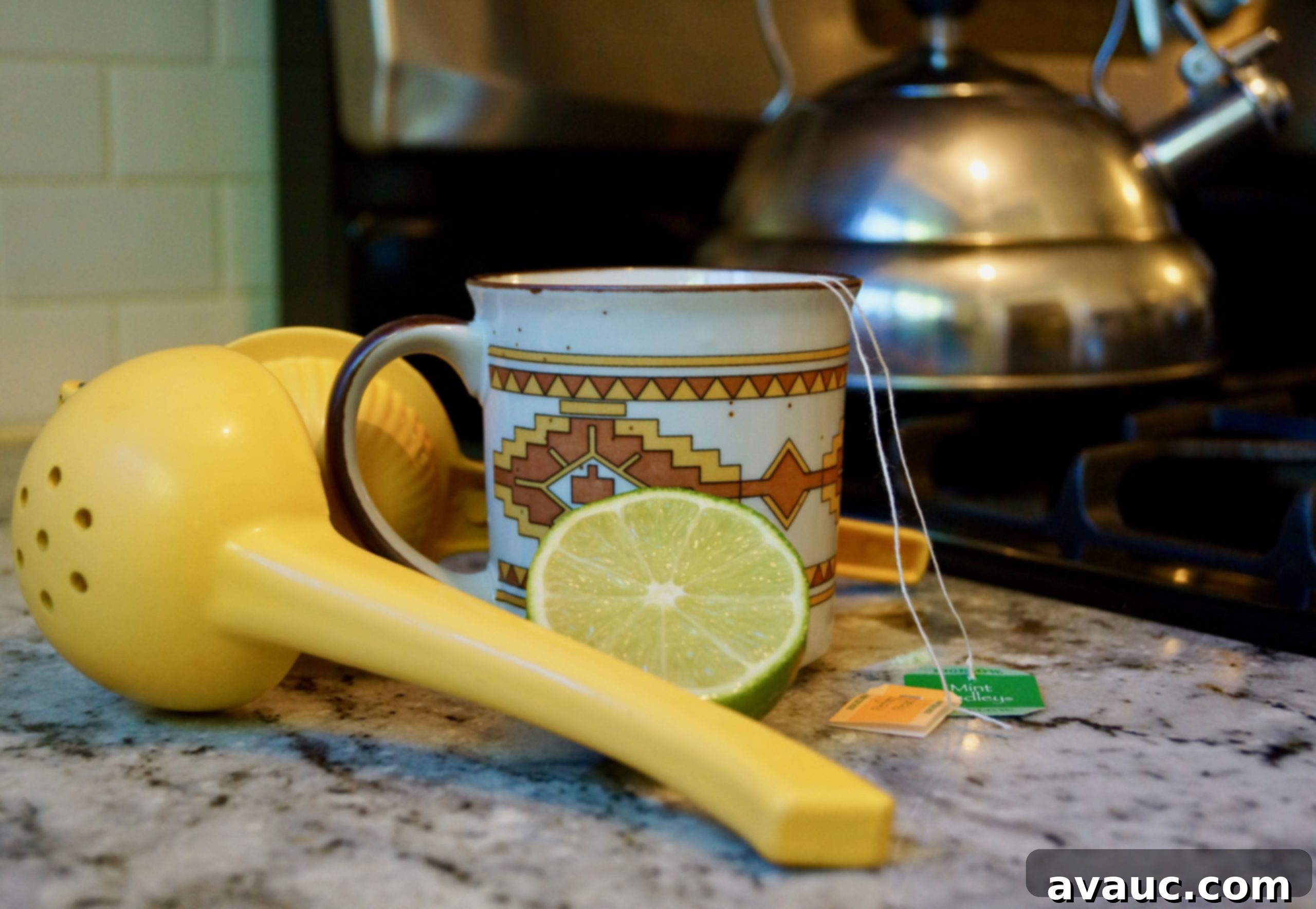 Prepared cup herbal tea with lime juice #medicineballtea #herbalteaforcolds