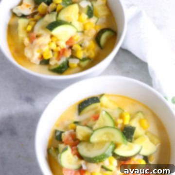 Cheesy Calabacitas 11 Two white bowls with calabacitas con queso