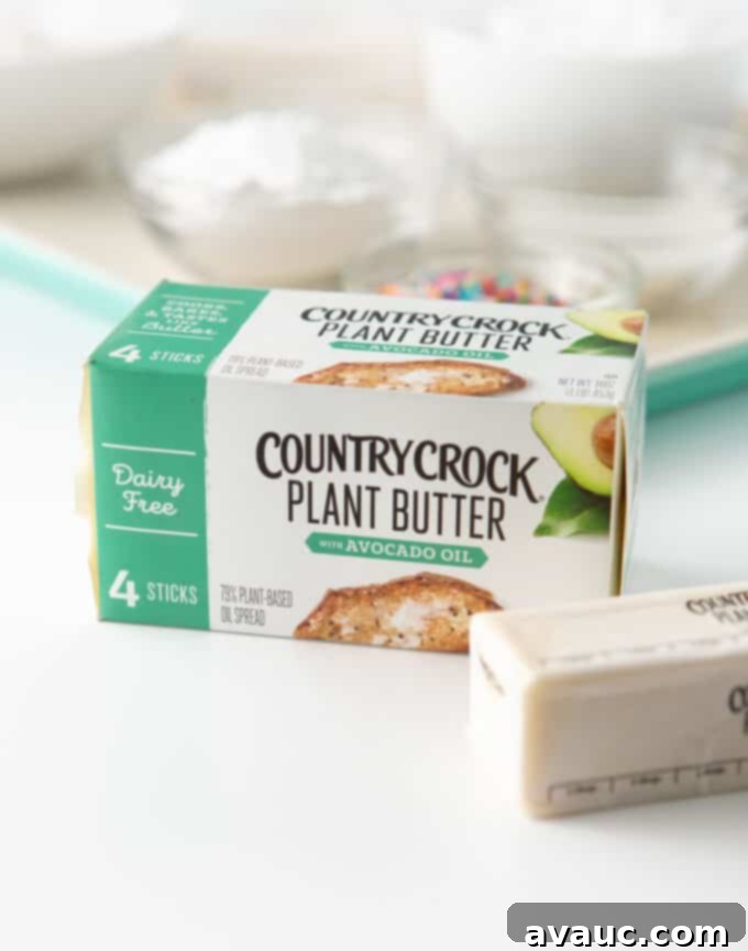 Plant-Powered Sugar Cookies 4 box of country crock avocado oil plant based butter