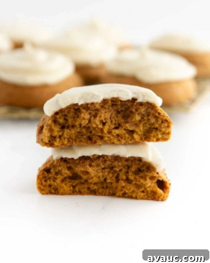 Velvet Autumn Pumpkin Treats 3 stack of fluffy pumpkin cookies