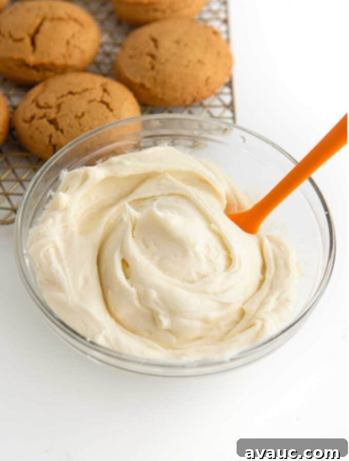 Velvet Autumn Pumpkin Treats 8 bowl of cream cheese frosting
