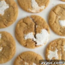 Chewy fluffernutter cookies with marshmallow creme