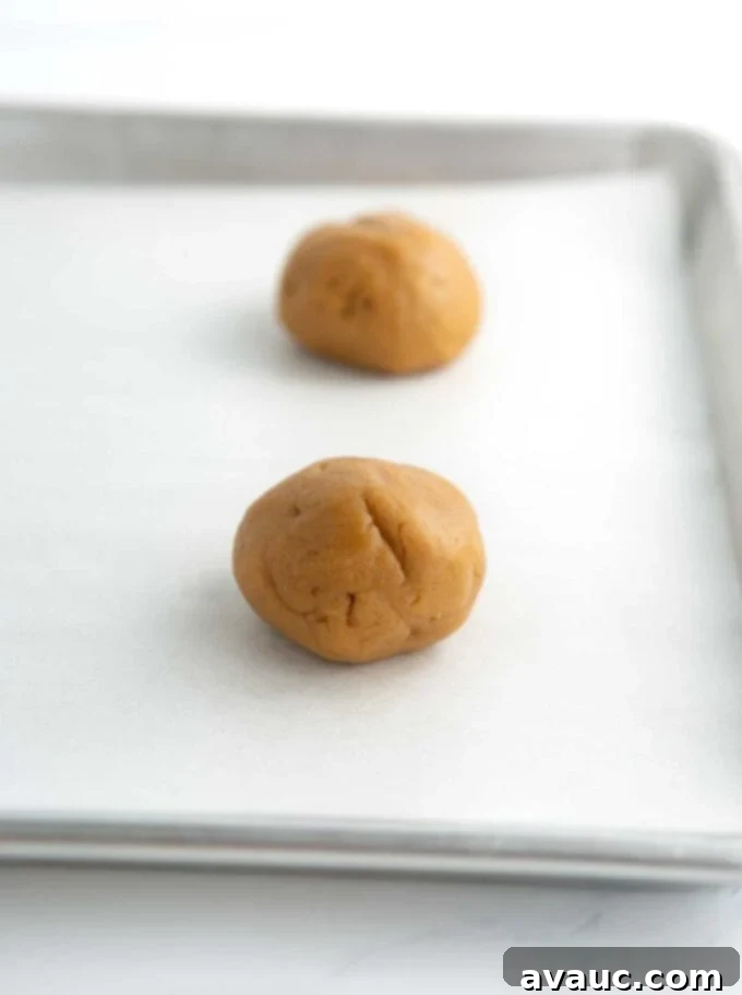 ball of fluffernutter peanut butter cookie dough