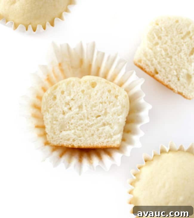 Inside texture for white wedding cupcakes