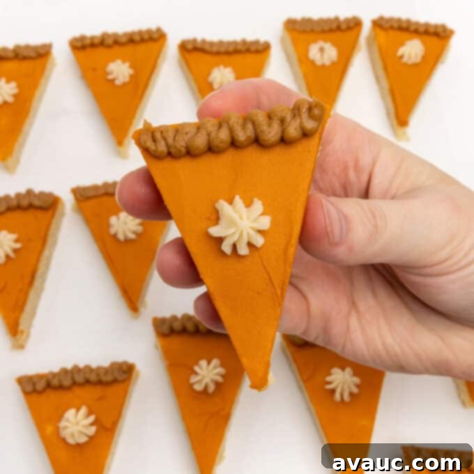 sugar cookie bar decorated as slice of pumpkin pie