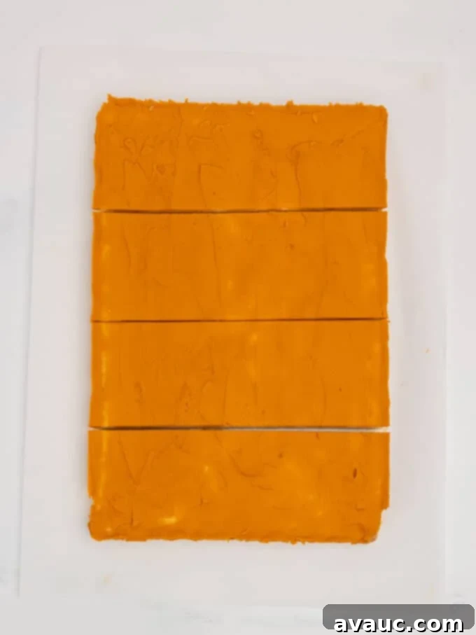 step 1: cut bars in 4 even horizontal sections