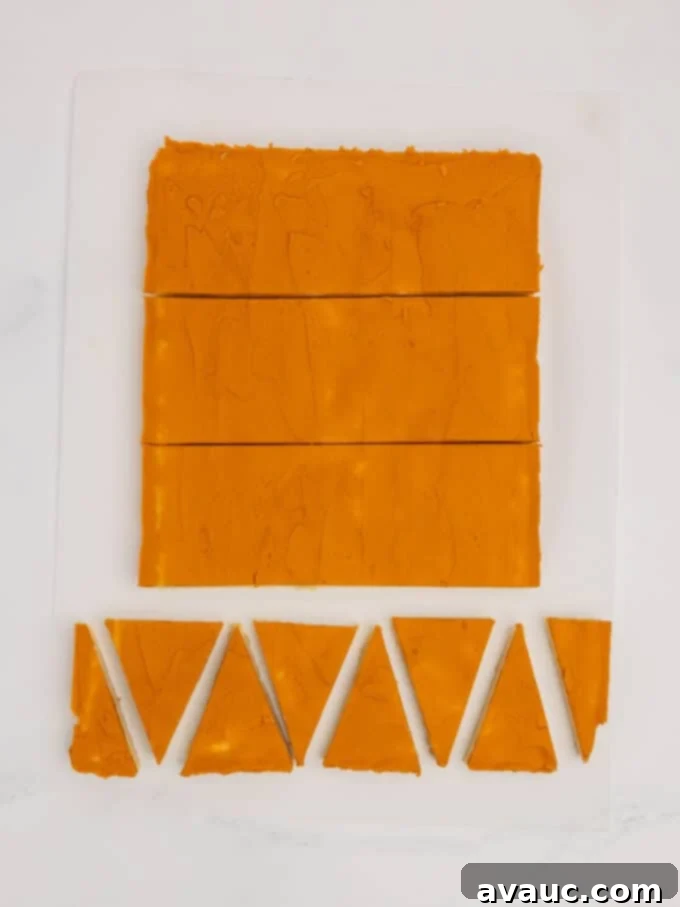 step 2: cut each section into 6 triangles
