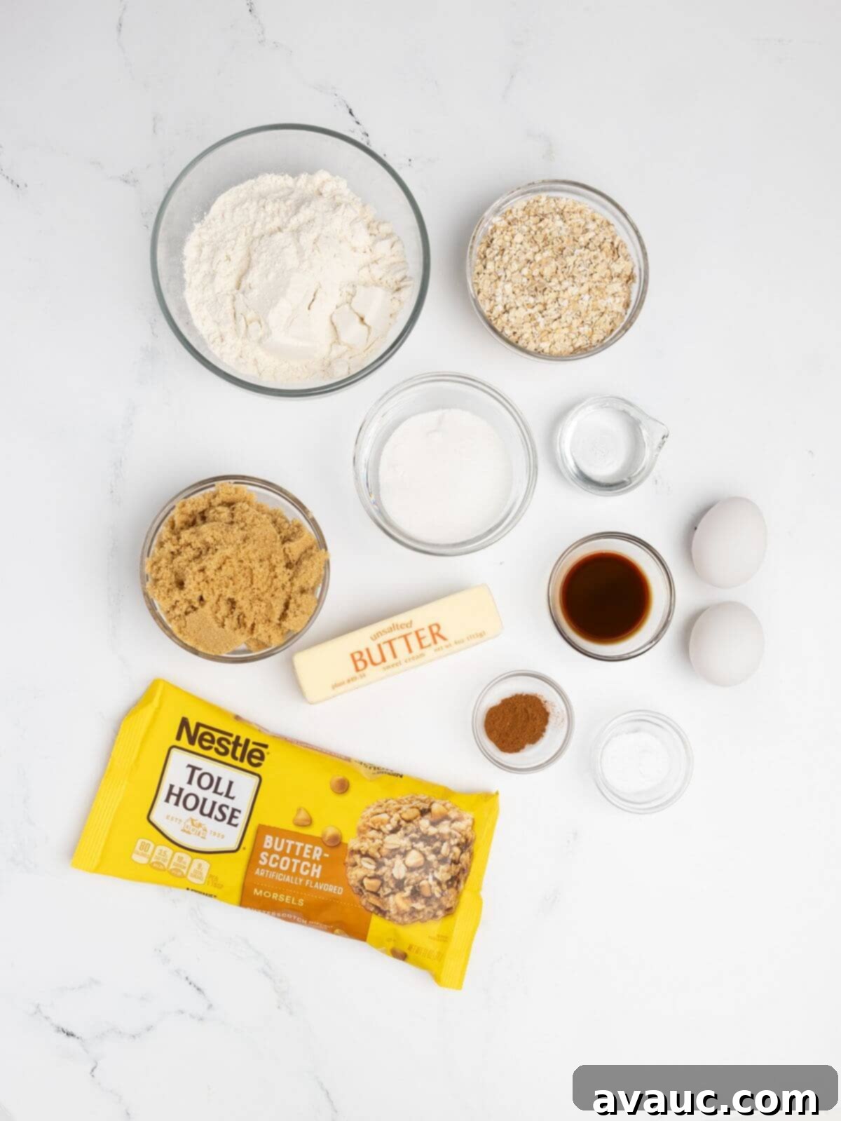 Homemade Chewy Oatmeal Scotchies 3 ingredients for oatmeal scotchie cookies