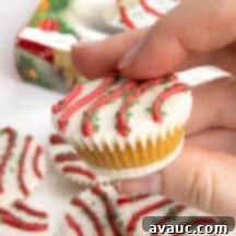 Festive Cakelet Cups 8 Cake ball in a mini muffin tin that does not require dipping. Decorated as Little Debbie Christmas tree cake