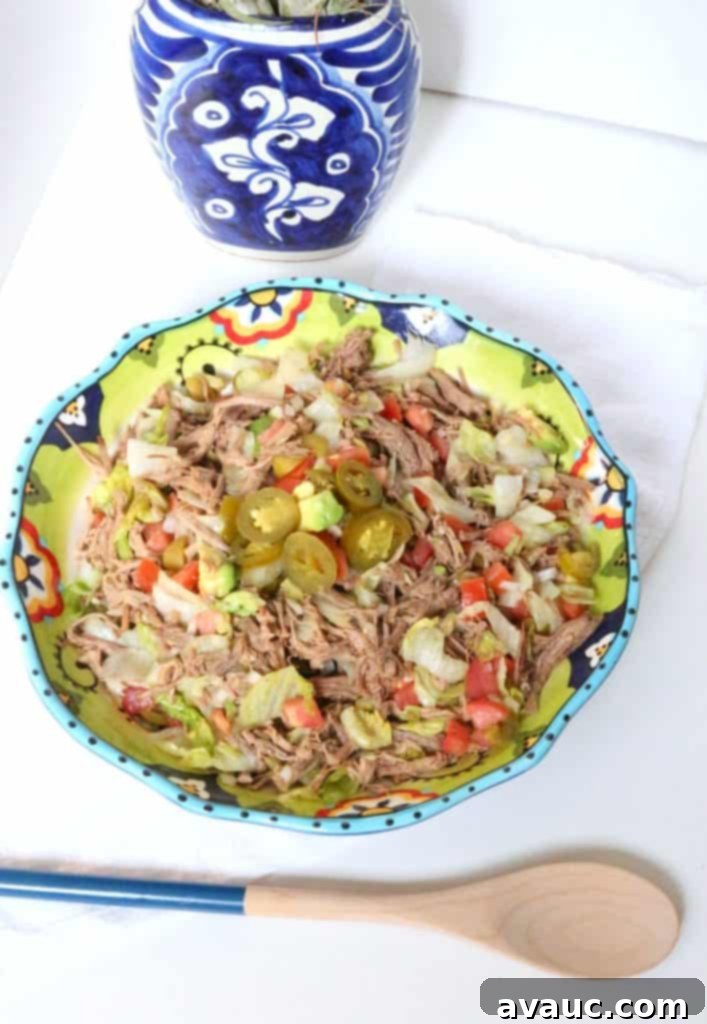 Salpicon (Mexican Shredded Beef Salad) #salpicon #mexicanshreddedbeefsalad