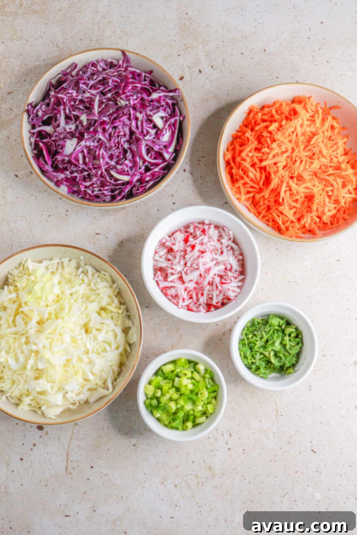 Vibrant Lime Slaw: A Mayo-Free Delight 4 Shredded and diced vegetables for coleslaw