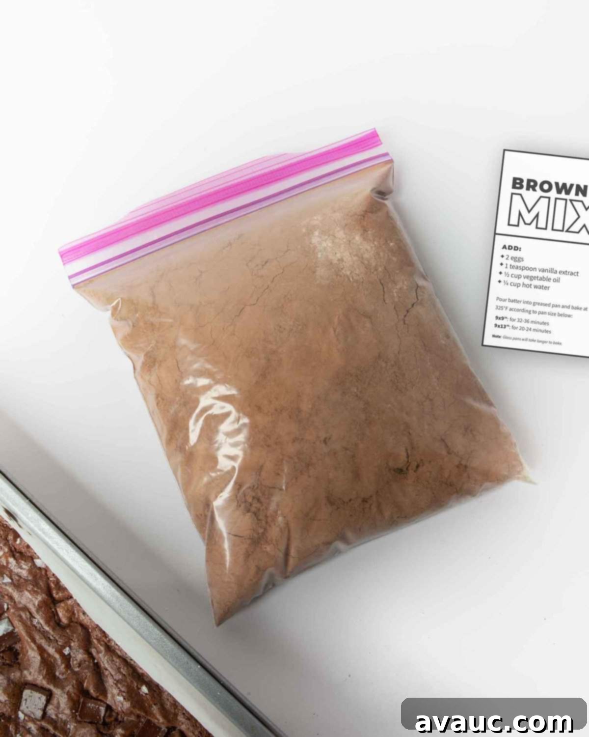 Irresistible Fudgy Brownies from Scratch 10 bag of homemade brownie mix, clearly labeled with instructions and ready for gifting