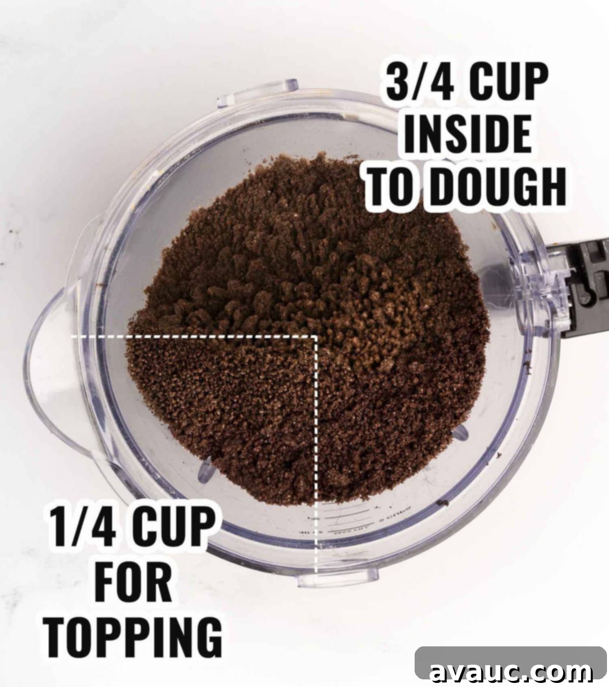 No-Fuss Dirt Cookie Bars 5 OREO cookie crumbs being processed in a food processor for the cookie bars