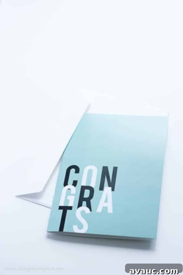 Your Free Printable Graduation Cards 4 Close-up of a blue themed FREE Printable Graduation Card with the word 'Congrats' prominently displayed, ready for a personalized message.