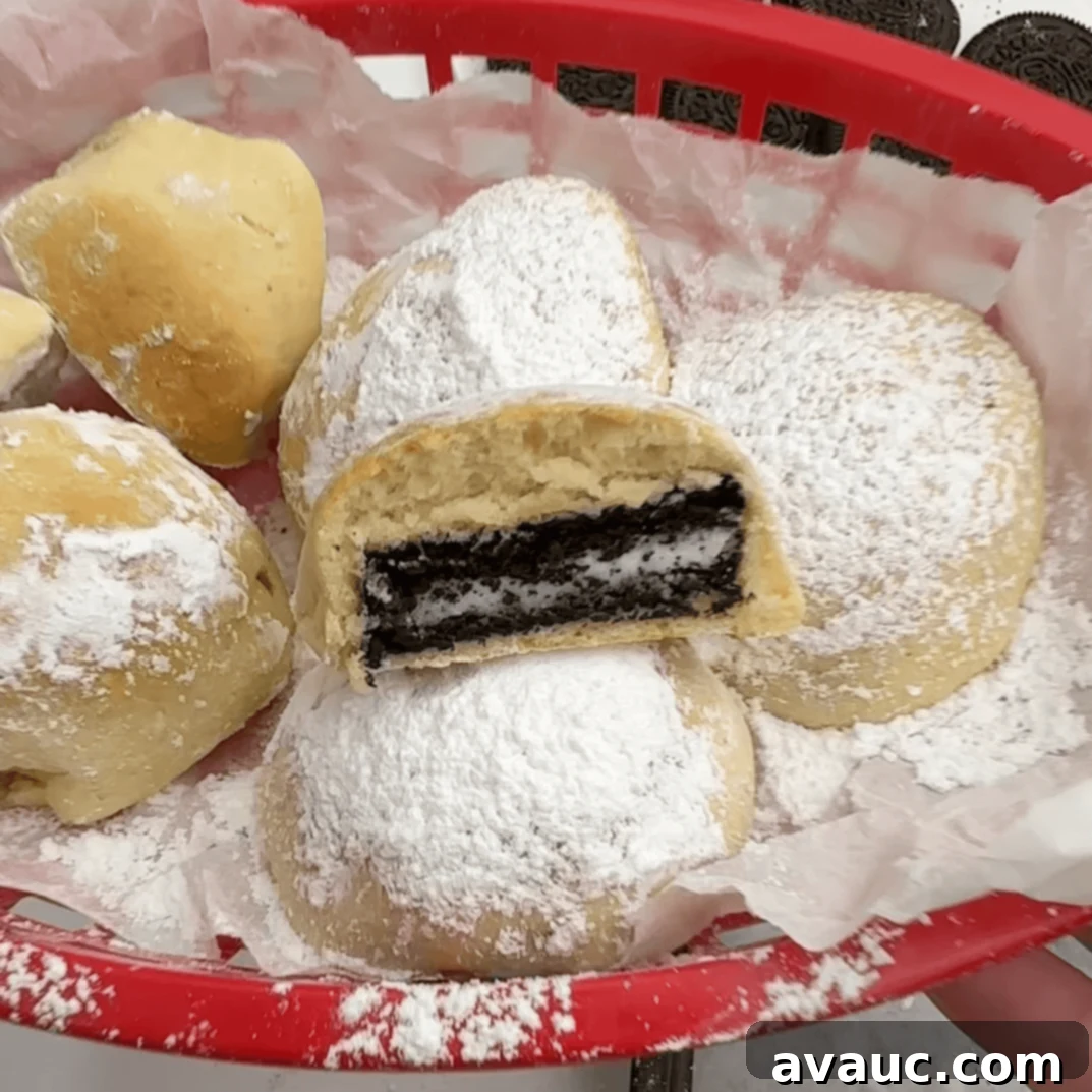 Taste of the Fair at Home 4 Air Fried Oreos stacked on a plate