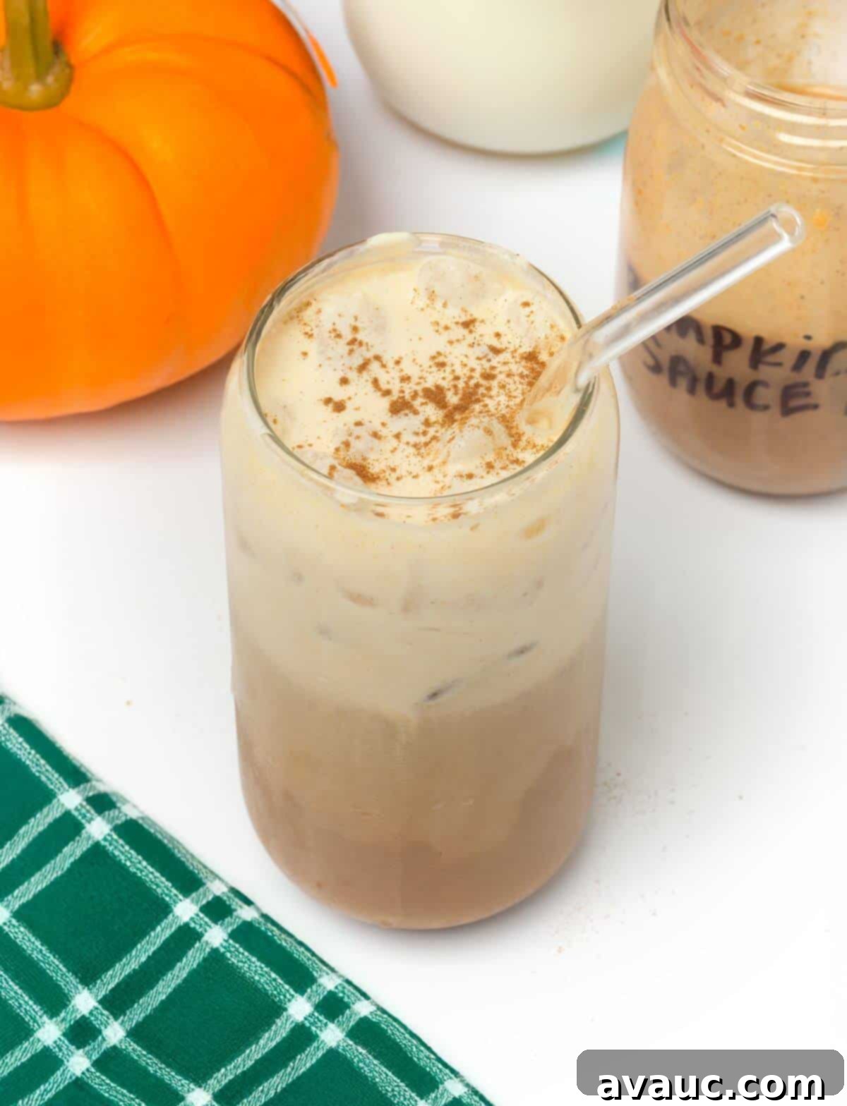 pumpkin cream cold brew in glass