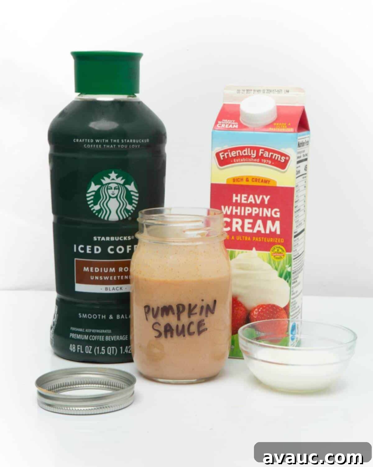 ingredients for pumpkin cream cold brew
