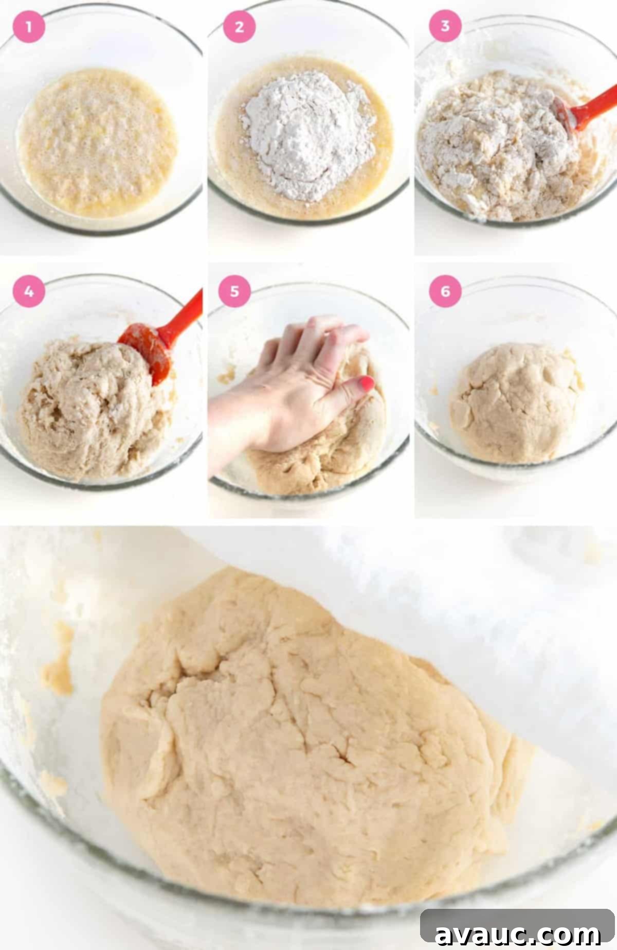 Quick Apple Cinnamon Rolls 5 dough starter rising in a bowl