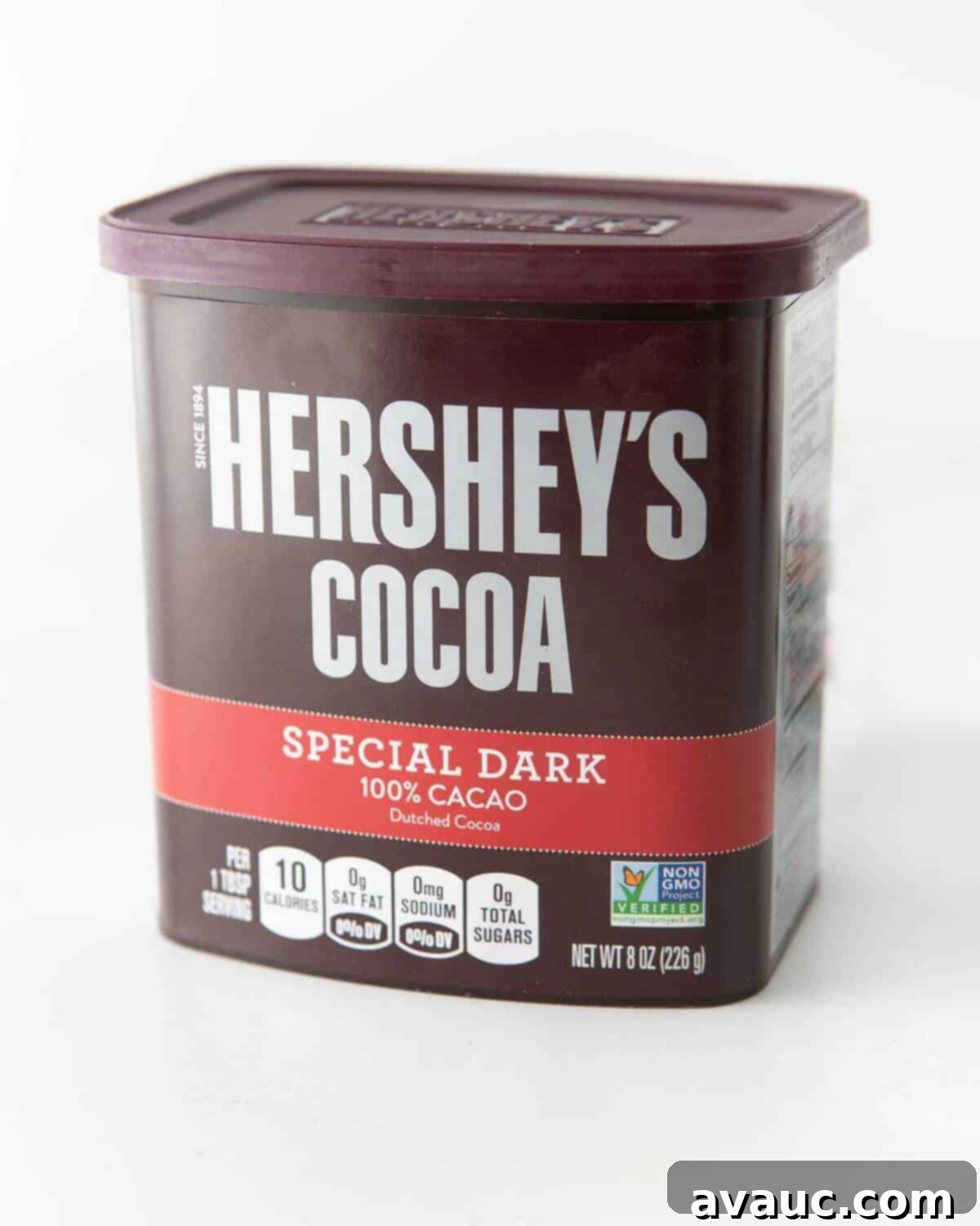 Hershey's special dark cocoa powder packaging.