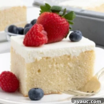 square slice of berry white chantilly cake from 9x13" pan