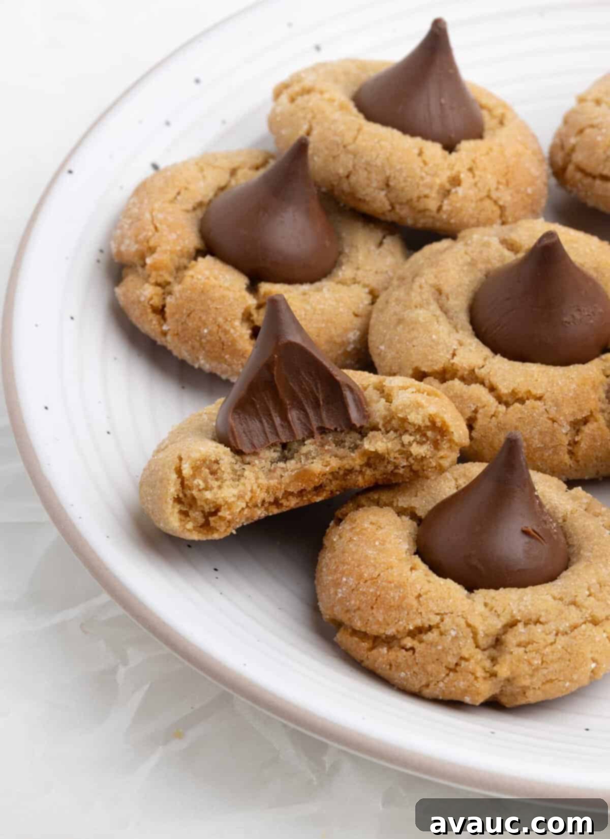 Peanut Butter Kiss Cookies 3 plate of hershey kiss peanut butter blossom cookies