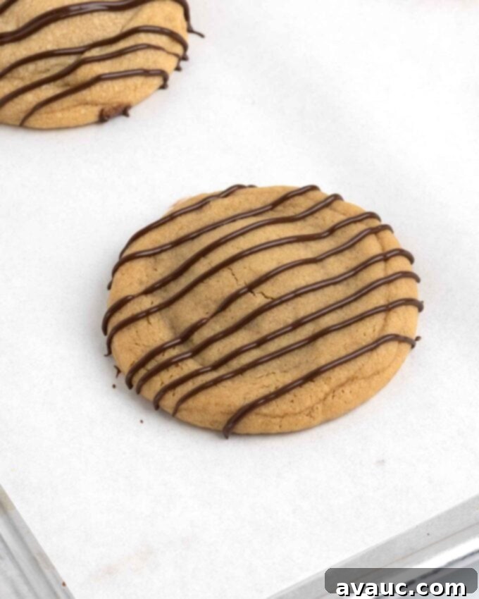 Reese's Peanut Butter Core Cookies 10 Reese's peanut butter cup cookies drizzled with chocolate