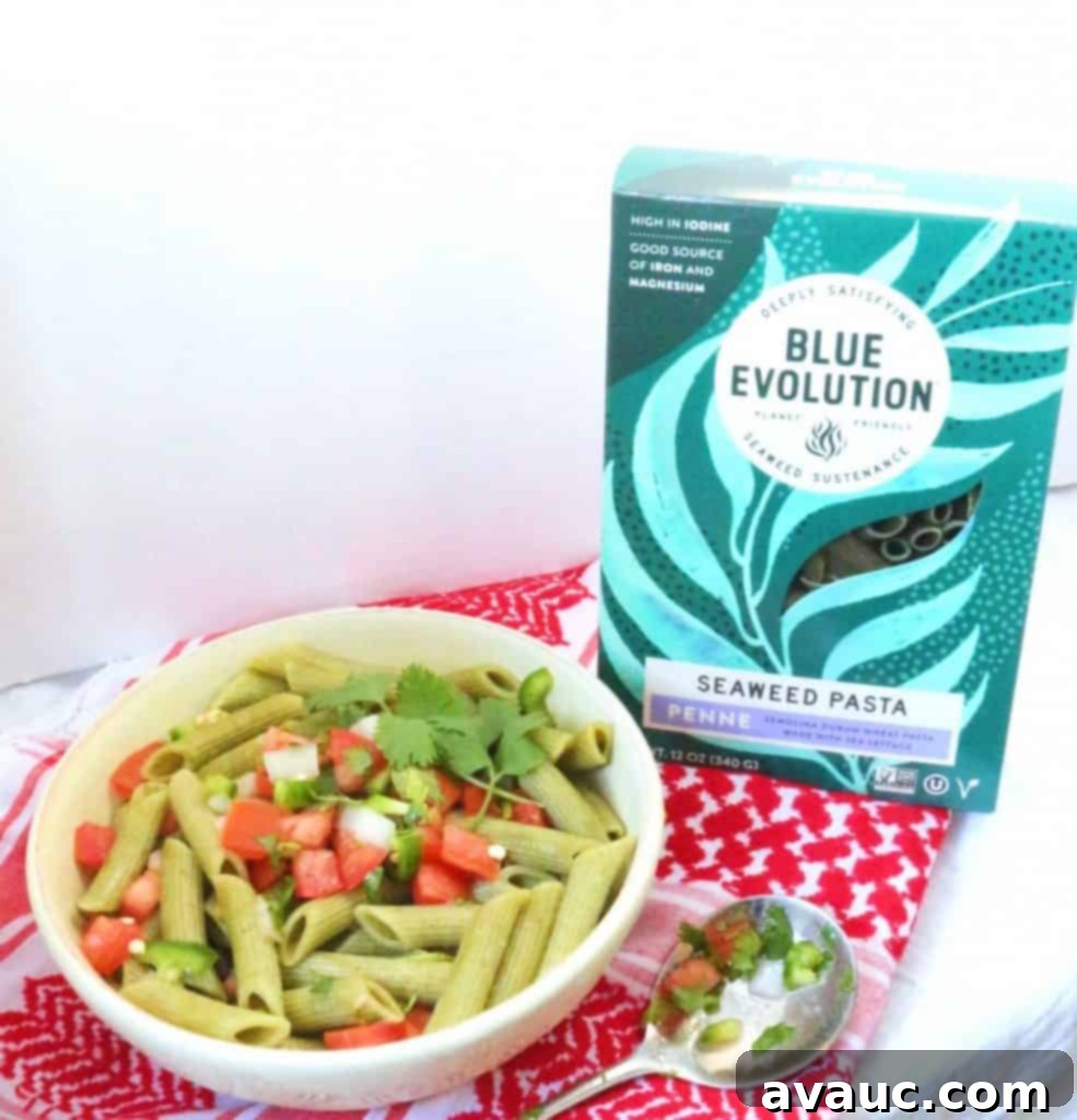 Pico de Gallo Seaweed Pasta with Blue Evolution, a healthy and easy pasta recipe