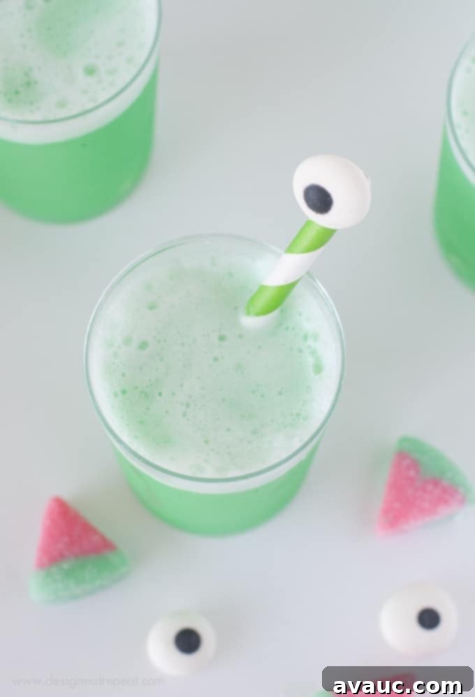 Easy Halloween Drink Idea - Watermelon Punch with DIY Eyeball Drink Stirrers