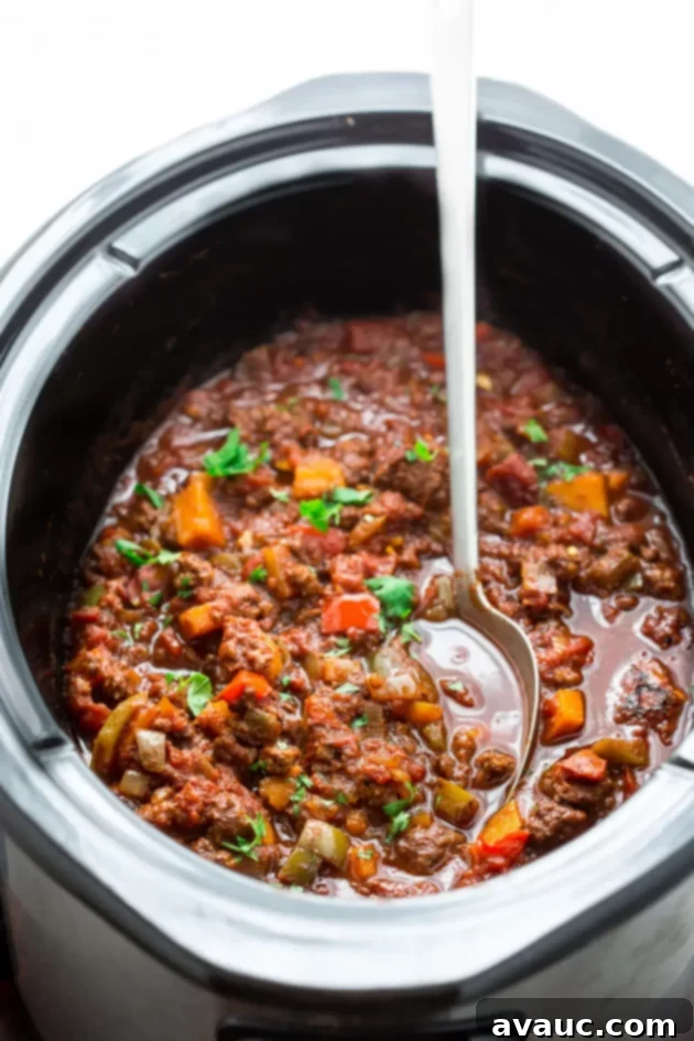 14 Delicious Whole30 Ground Beef Recipes 11 Slow Cooker Chili from Cotter Crunch