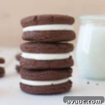 Chocolate Sandwich Cookies with White Chocolate Creme Filling