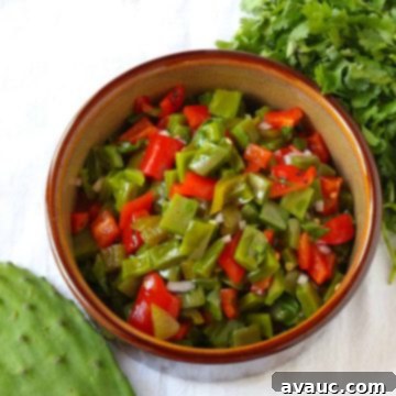Vibrant Nopalitos and Roasted Red Pepper Salad 6 Nopalitos and Roasted Red Pepper Salad #nopalitos #nopales #nopalitossalad