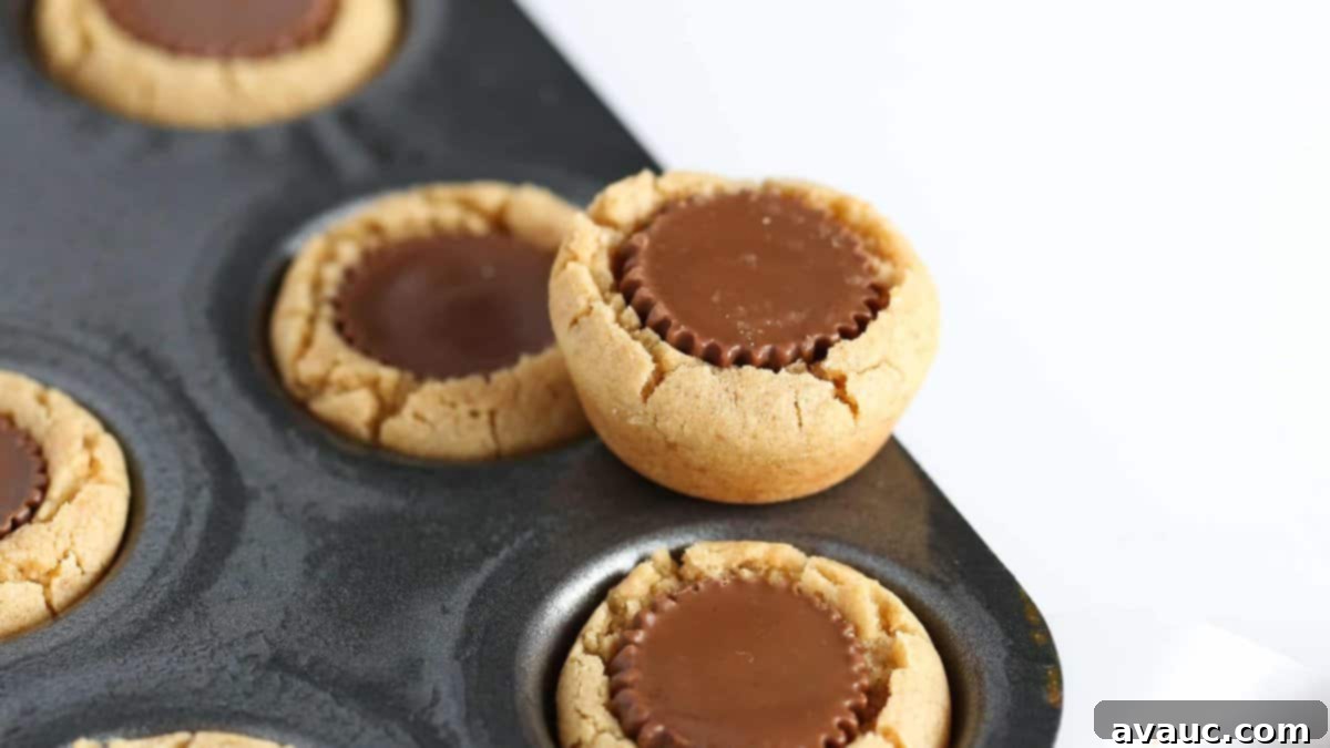 Reeses Peanut Butter Cookies 8 Finished Reese's Peanut Butter Cup Cookies on a tray