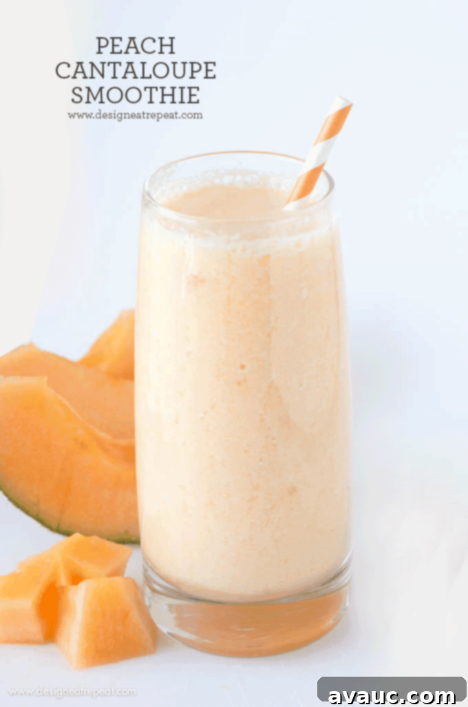Peach Cantaloupe Smoothie - A vibrant and healthy fruit blend