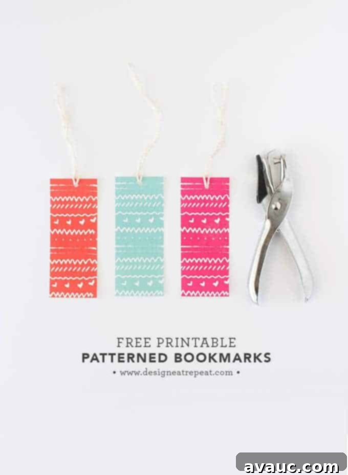 Your Free Printable Bookmark Library 2 Free Printable Bookmarks | Download over at Design Eat Repeat - A collection of colorful, custom bookmarks ready for printing.