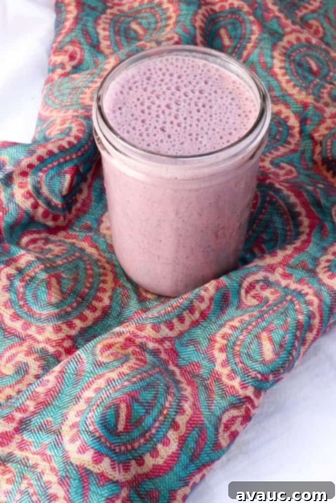 Blended PB&J Smoothie: Healthy, No Added Sugar, Dairy-Free