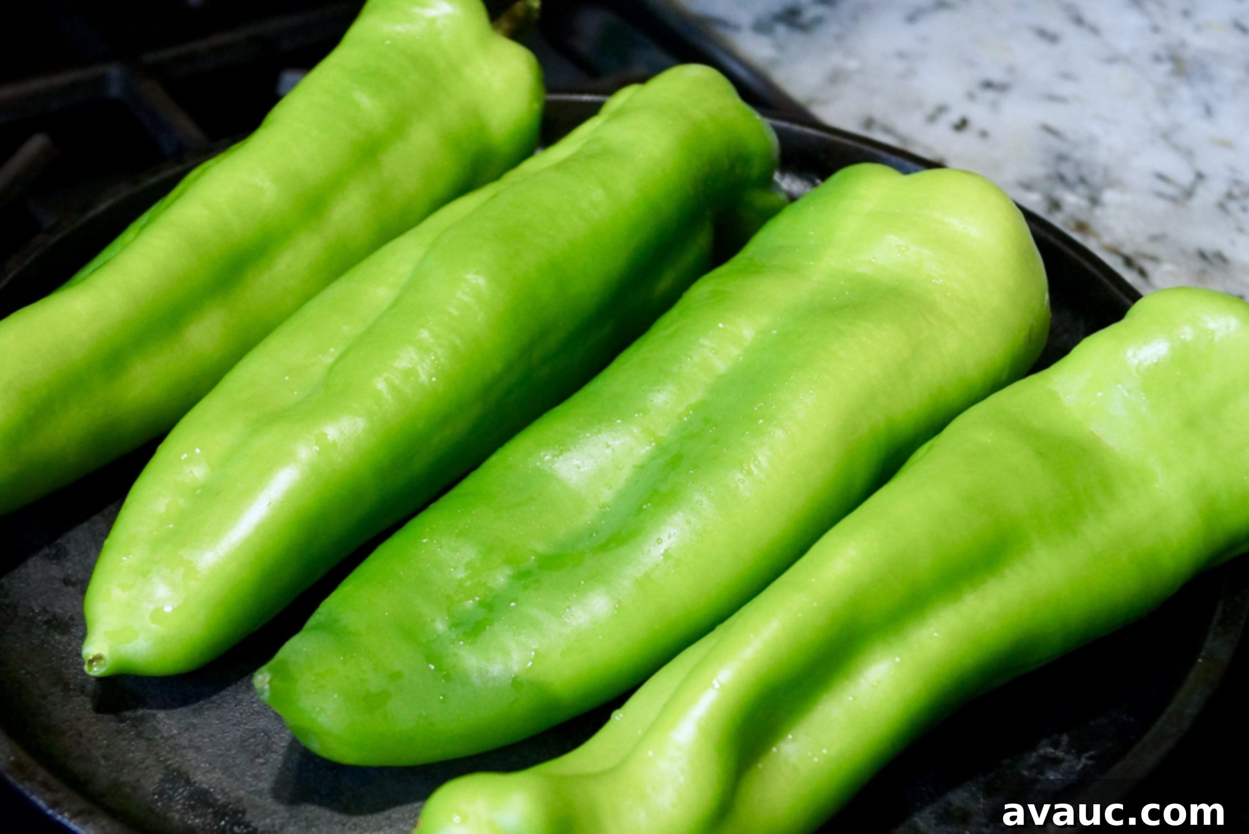 Chiles on comal #roastedgreenchiles