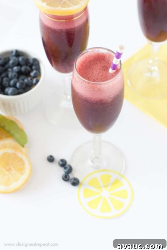 Blueberry Lemon Moscato Spritzers recipe by Design Eat Repeat – a delightfully sweet and tangy summer beverage.
